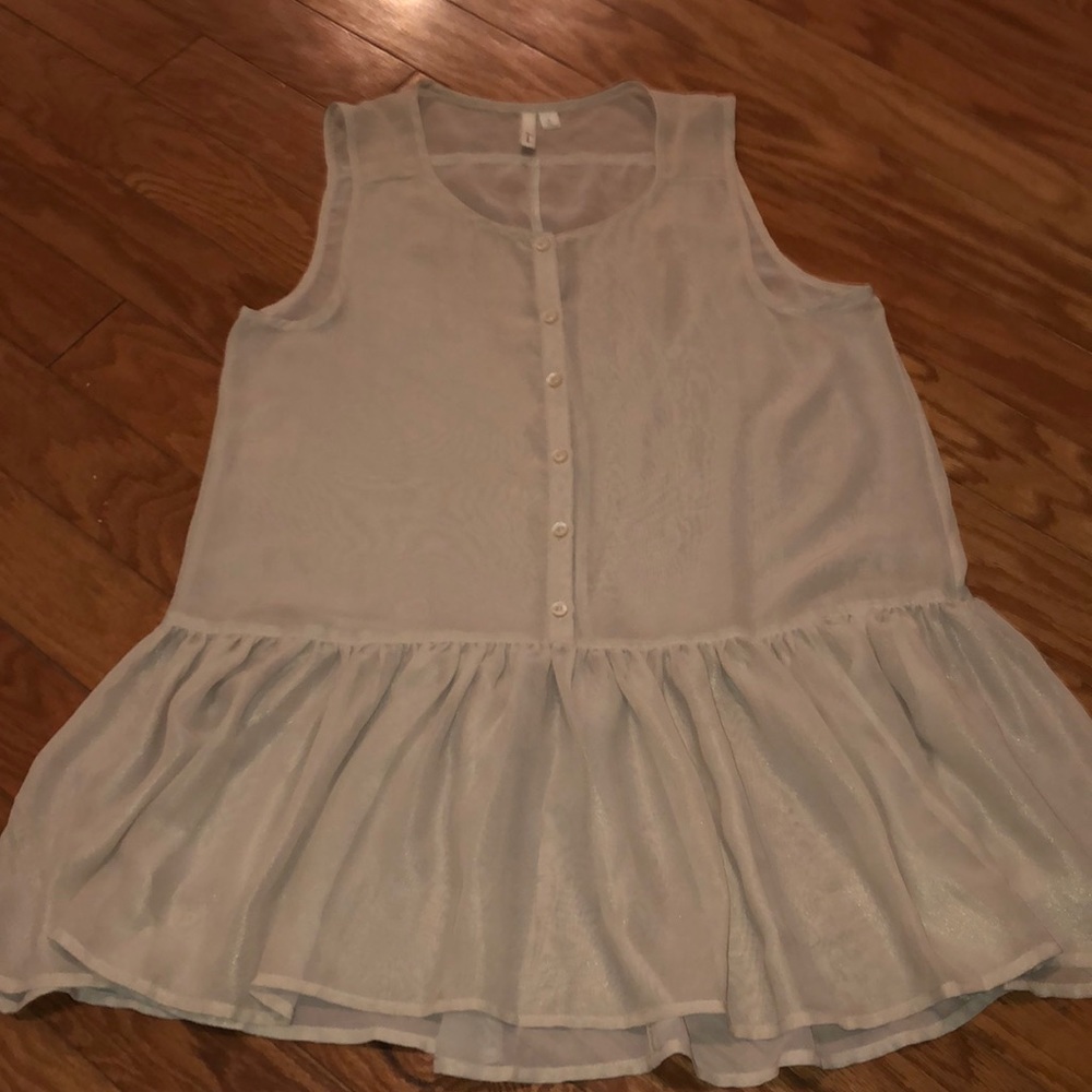 Frenchi Sheer Tunic Tank Top Size Small